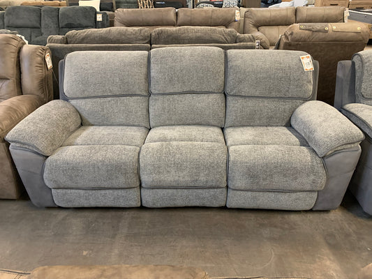 Two-Tone Gray Reclining Sofa