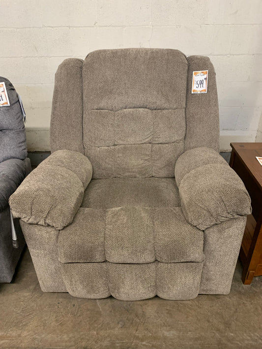 Taupe Plush Rocker Recliner