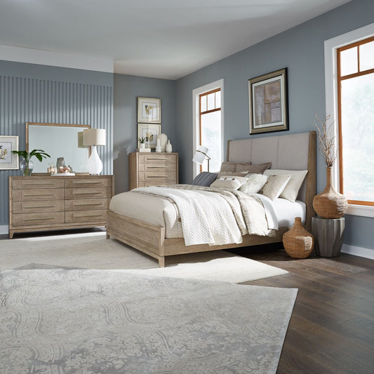 Brentwood - King Uph Bed, Dresser & Mirror, Chest