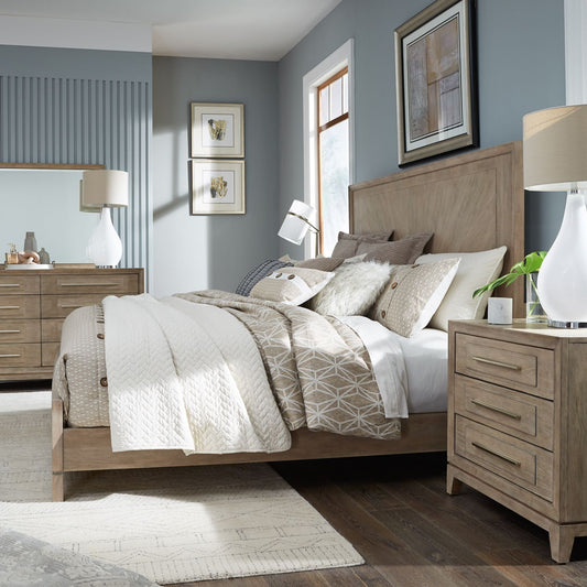 Brentwood - King California Panel Bed, Dresser & Mirror, Night Stand
