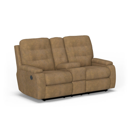 Kerrie Fabric Power Reclining Loveseat with Console
