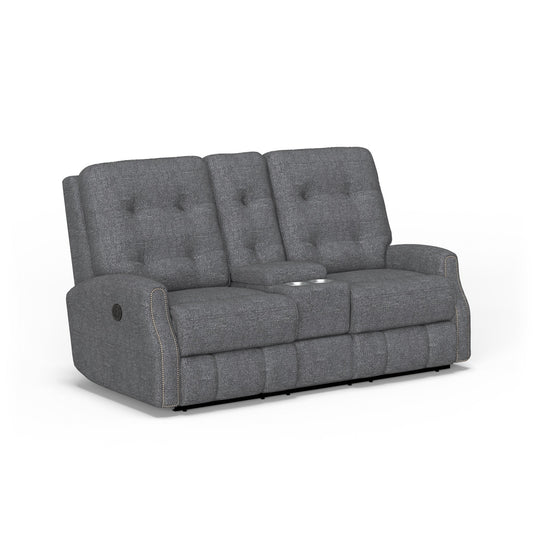Devon Fabric Power Reclining Loveseat with Console
