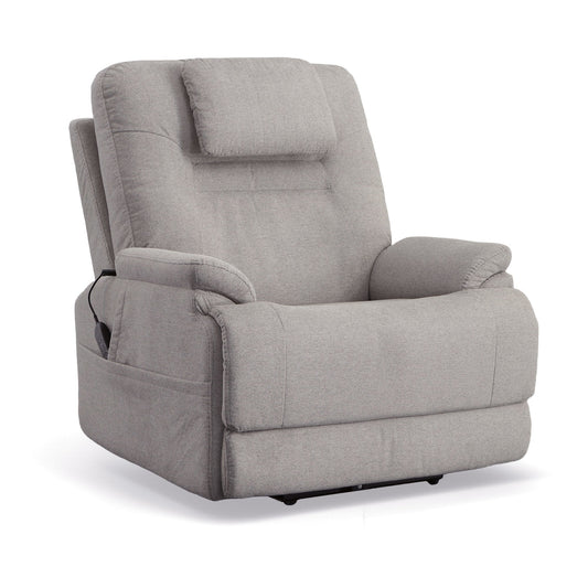 Zecliner Model 2+ Dove Fabric Power Lift Sleep Recliner with Power Headrest, Lumbar, Heat & Massage