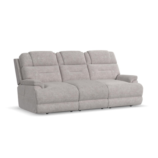Zecliner Zofa Dove Fabric Power Sleep Sofa with Power Headrests & Lumbar