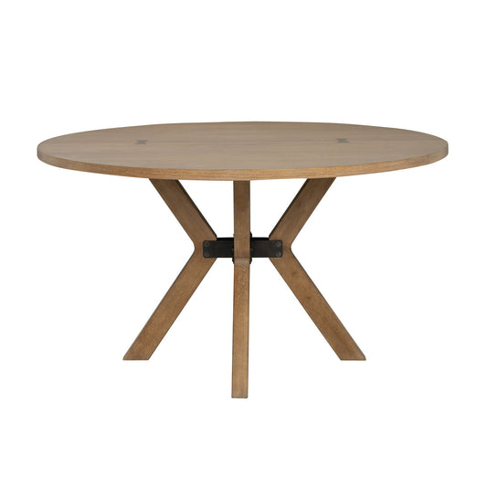 Millwork Brown Round Dining Table