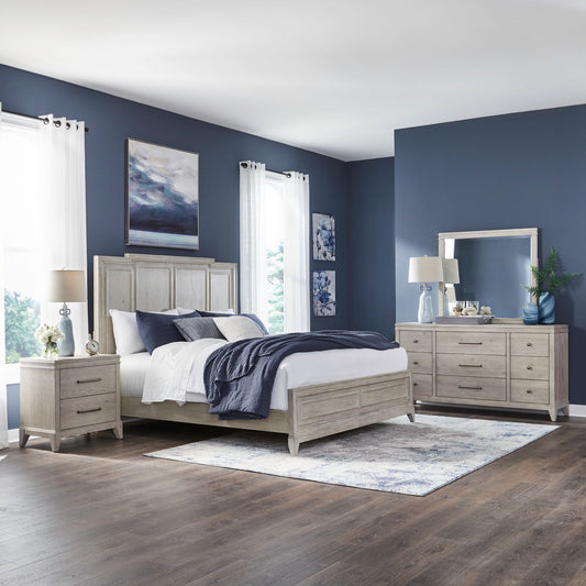 Queen Panel Bed, Dresser & Mirror, Night Stand