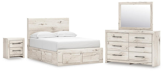 Lawroy Full Panel Storage Bed, Dresser, Mirror and Nightstand