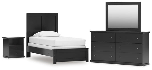 Maribel Twin Panel Bed, Dresser, Mirror and Nightstand