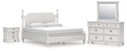 Chadworth King Poster Bed, Dresser, Mirror and Nightstand