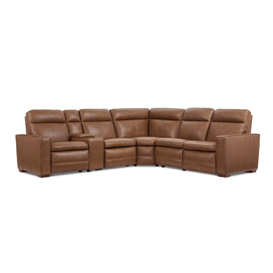 Dutch Cortado Leather Power Reclining Sectional