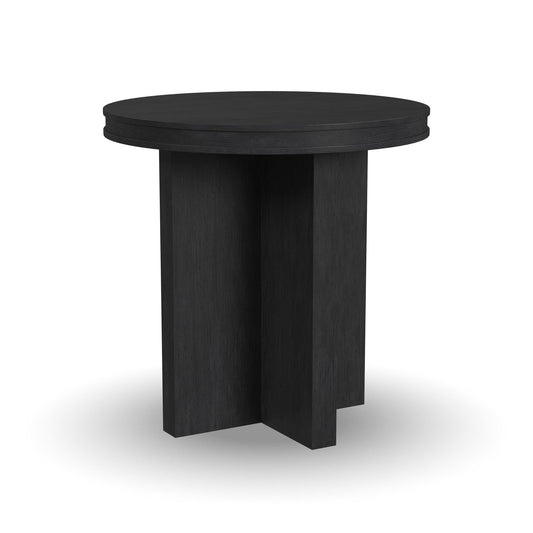 Waterfall Black Round End Table