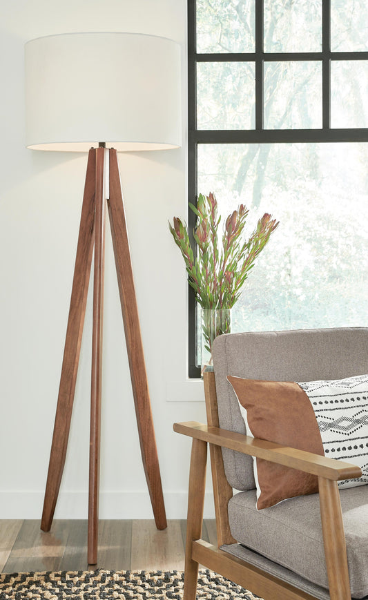 Signature Design by Ashley Dallson Wood Floor Lamp - Vaughn Outlet Kankakee IL