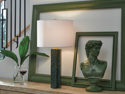Signature Design by Ashley Keegan Marble Table Lamp - Vaughn Outlet Kankakee IL