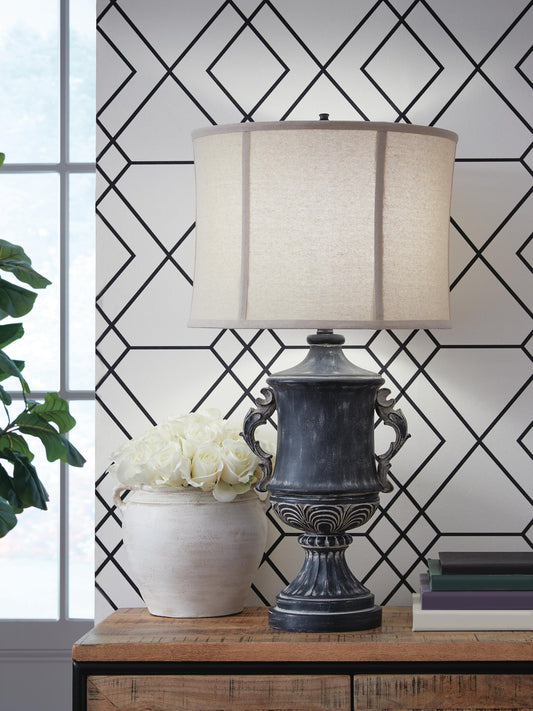 Signature Design by Ashley Morvanford Poly Table Lamp - Vaughn Outlet Kankakee IL