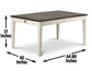Cayla 64-80 inch Table w/16″ Leaf – Dark Oak& White