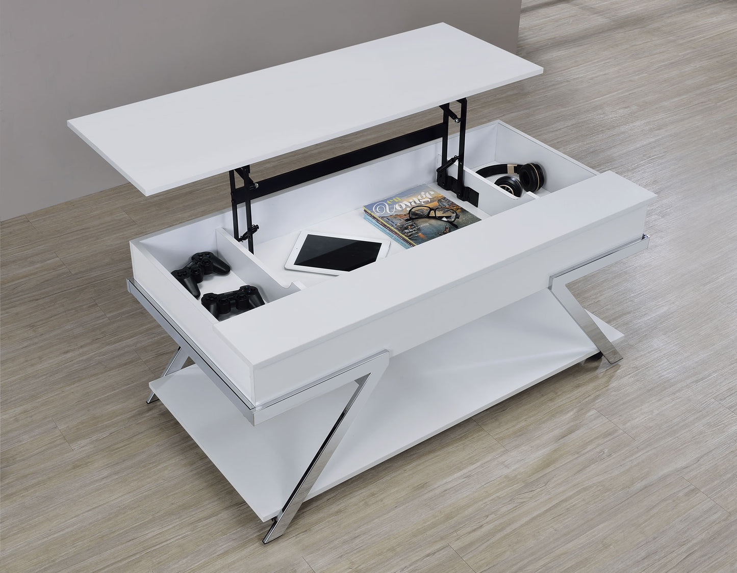 Zena Lift-Top Cocktail Table with Casters