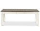 Cayla 64-80 inch Table w/16″ Leaf – Dark Oak& White
