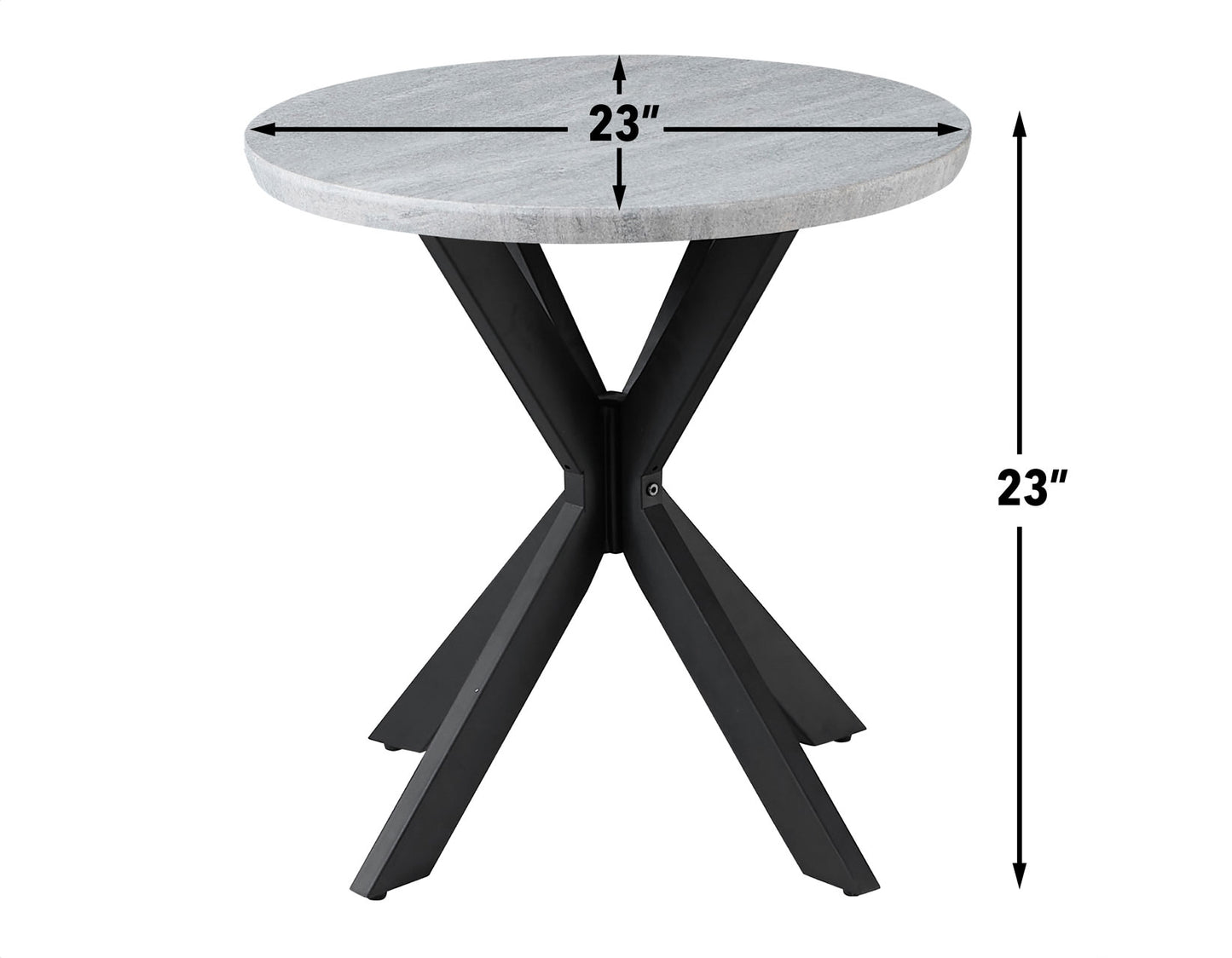 Keyla Faux-Marble Round End Table