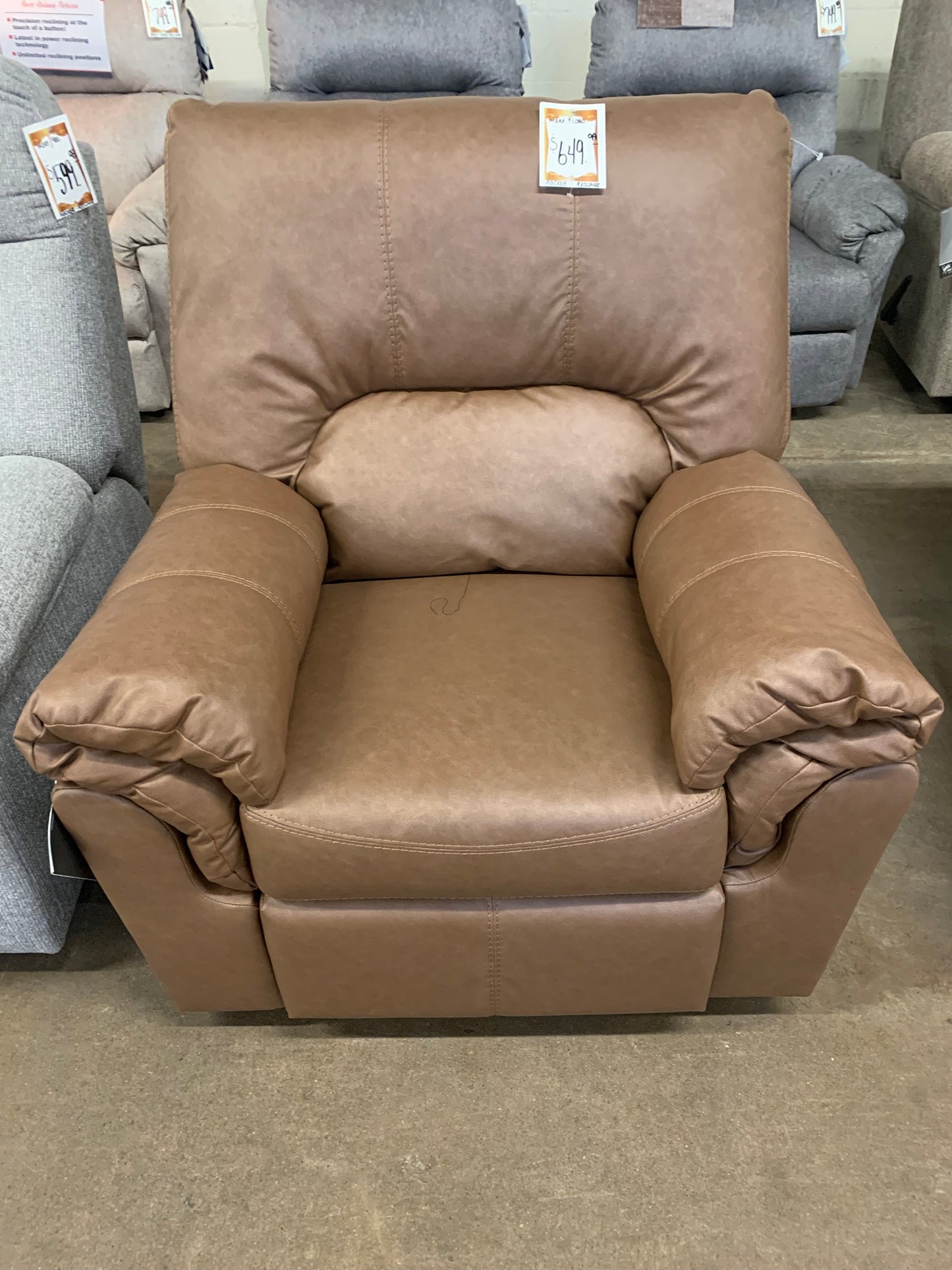 Saddle Faux-Leather Rocker Recliner
