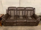 Brown Channel-Back Reclining Sofa