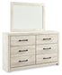 Cambeck Twin Panel Bed with Mirrored Dresser and Nightstand