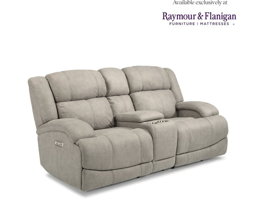 Quincey Power Reclining Loveseat with Console & Power Headrests