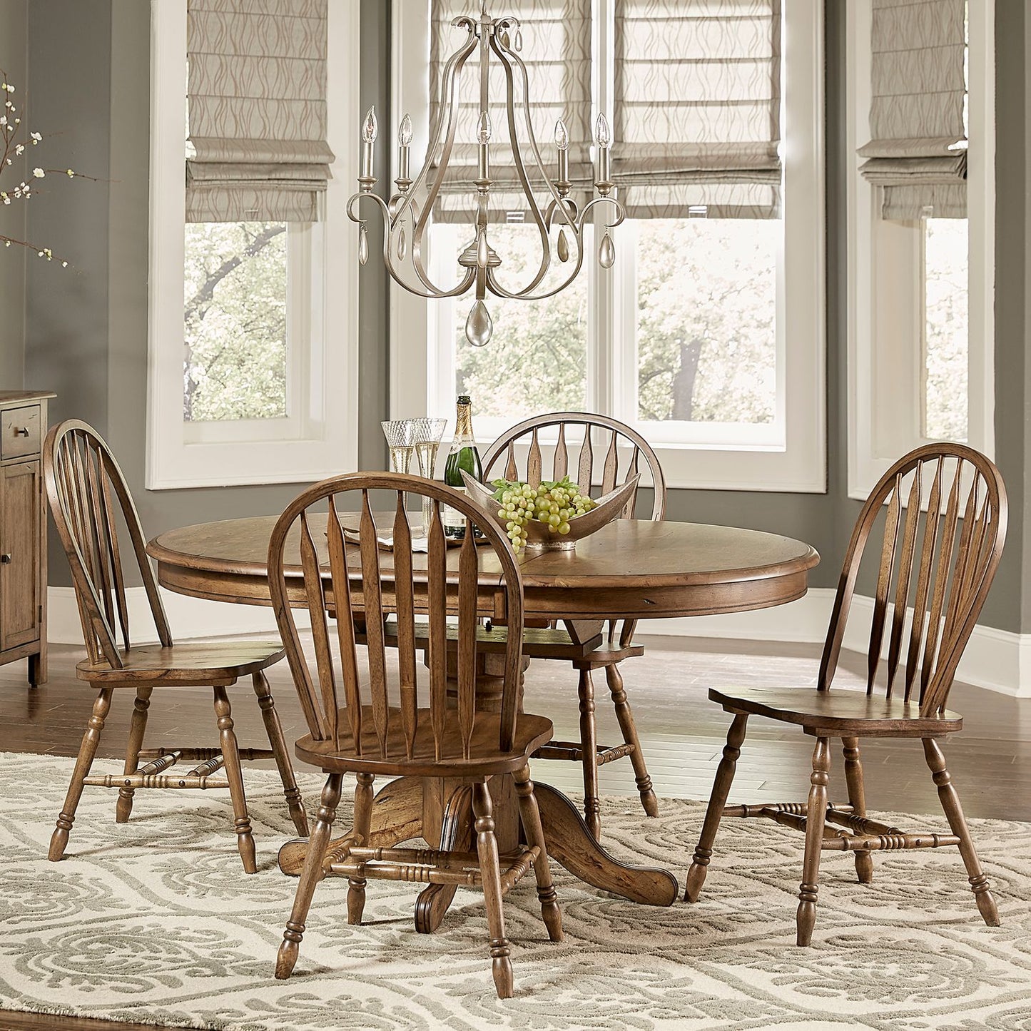 5 Piece Pedestal Table Set