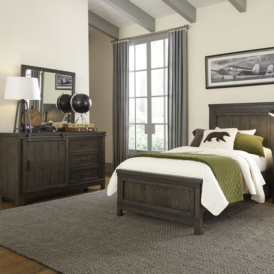 Thornwood Hills - Full Panel Bed, Dresser & Mirror