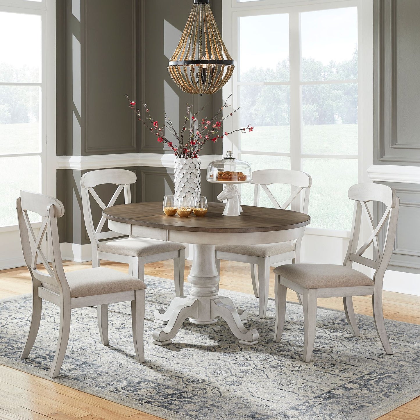 5 Piece Pedestal Table Set