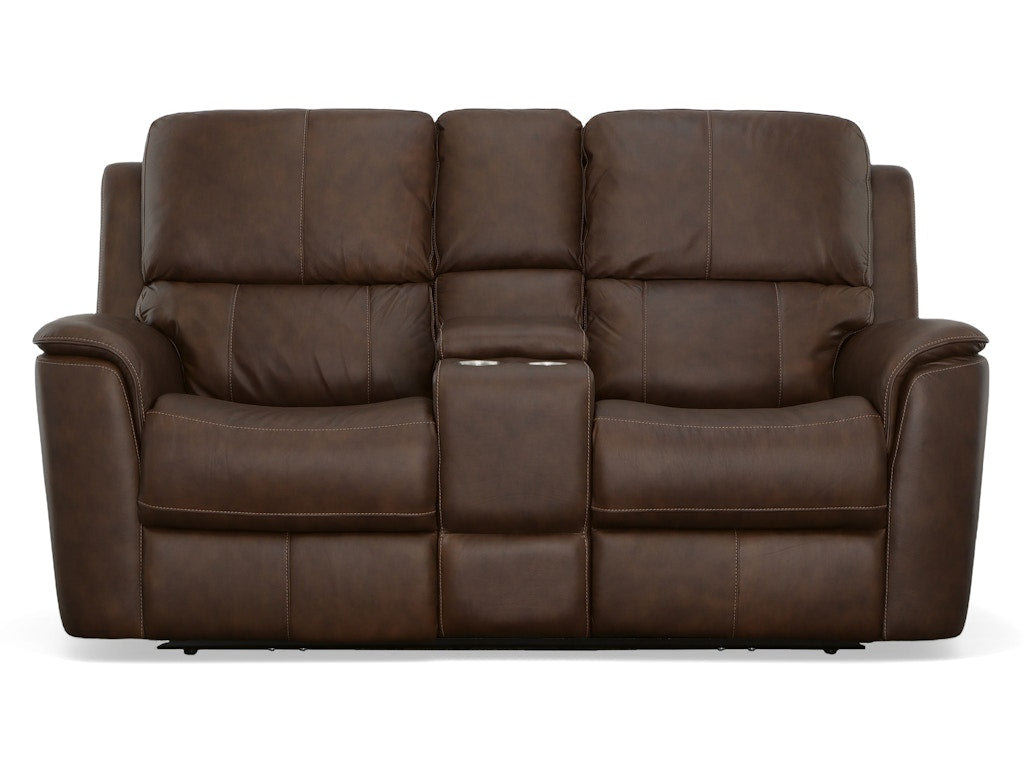 Henry Power Reclining Loveseat with Console and Power Headrests and Lumbar