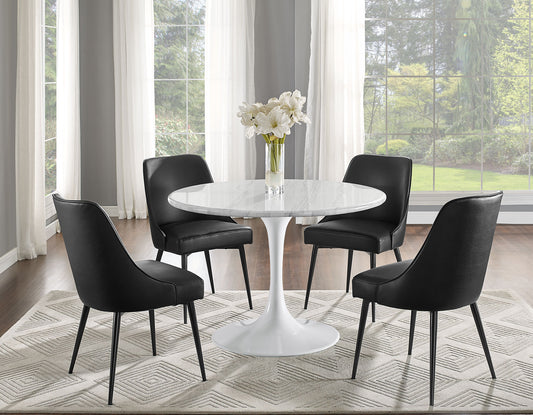 Colfax 5-Piece White Marble Dining Set
(Table & 4 Chairs)