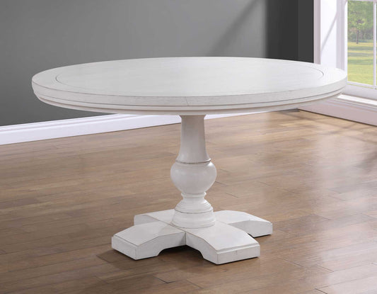Warren 54″ Round Pedestal Dining Table, White