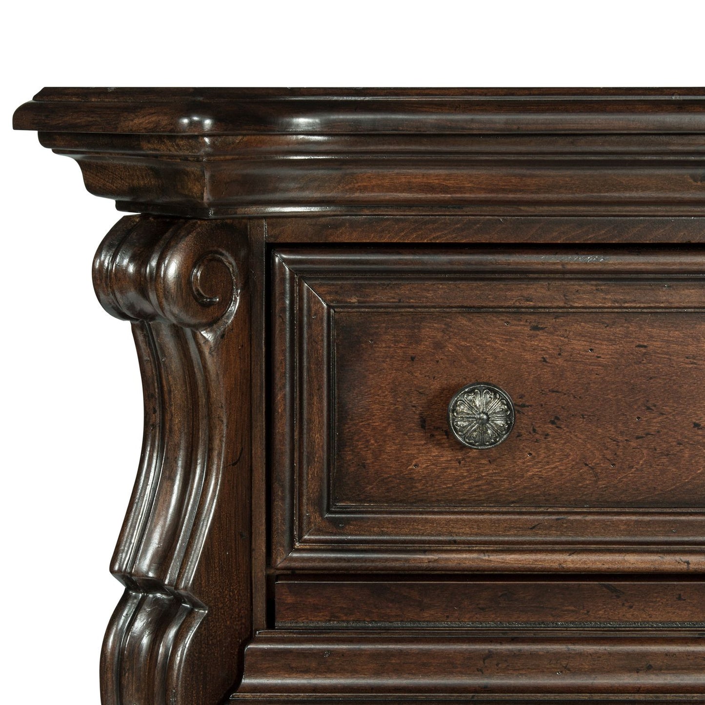 Queen Sleigh Bed, Dresser & Mirror