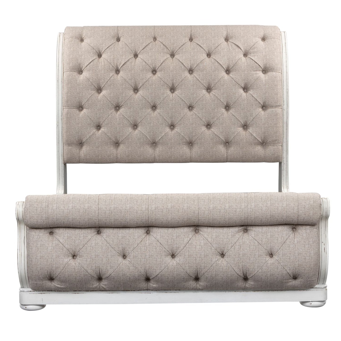 King Uph Sleigh Bed, Dresser & Mirror, Chest
