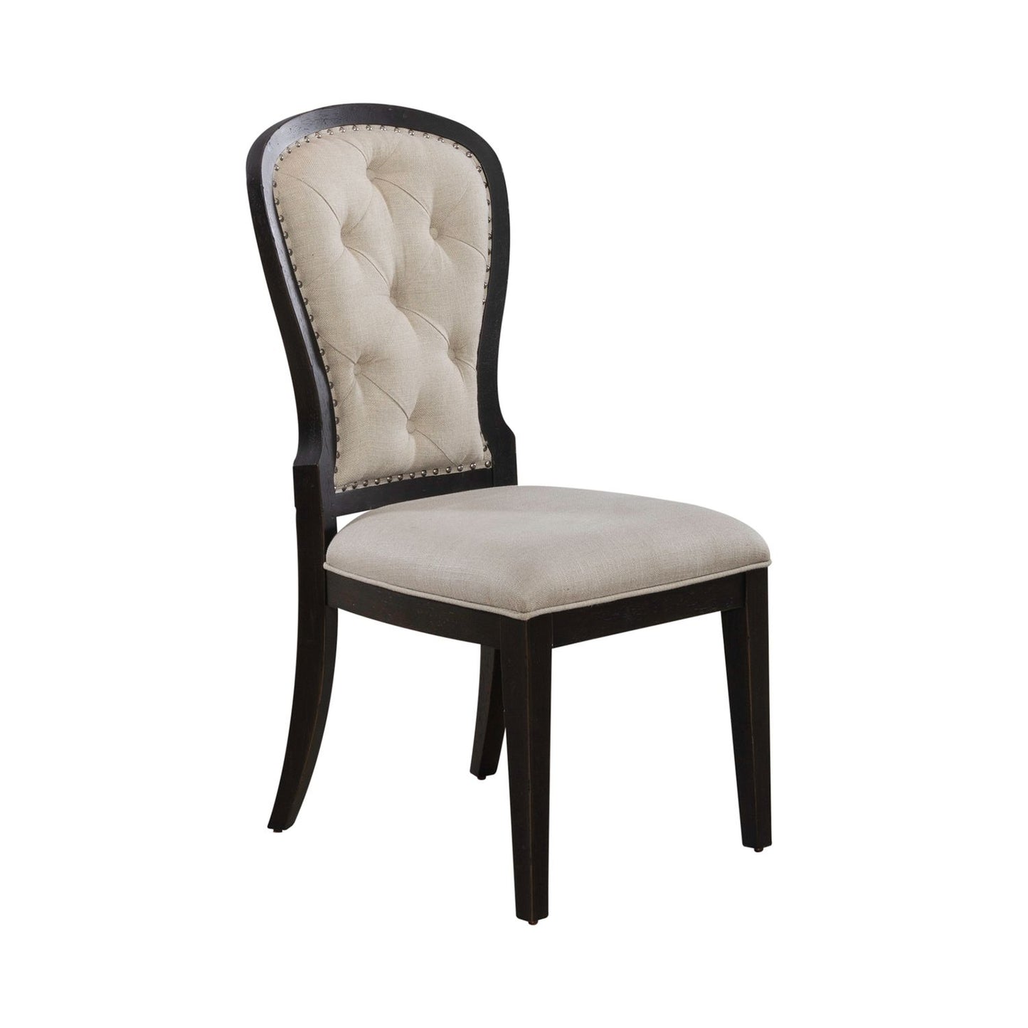 Americana Farmhouse - Uph Tufted Back Side Chair - Black