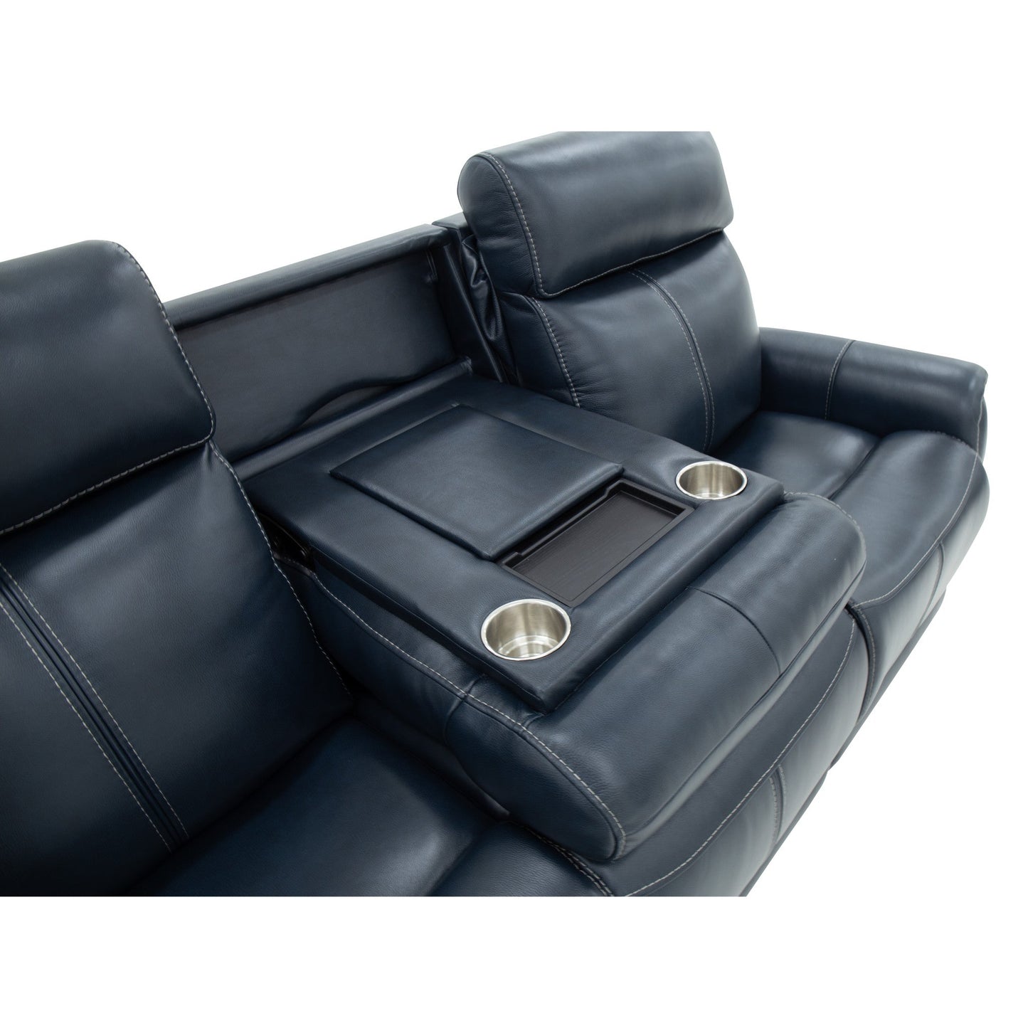 View Power Reclining Sofa with Console, Power Headrests & Lumbar