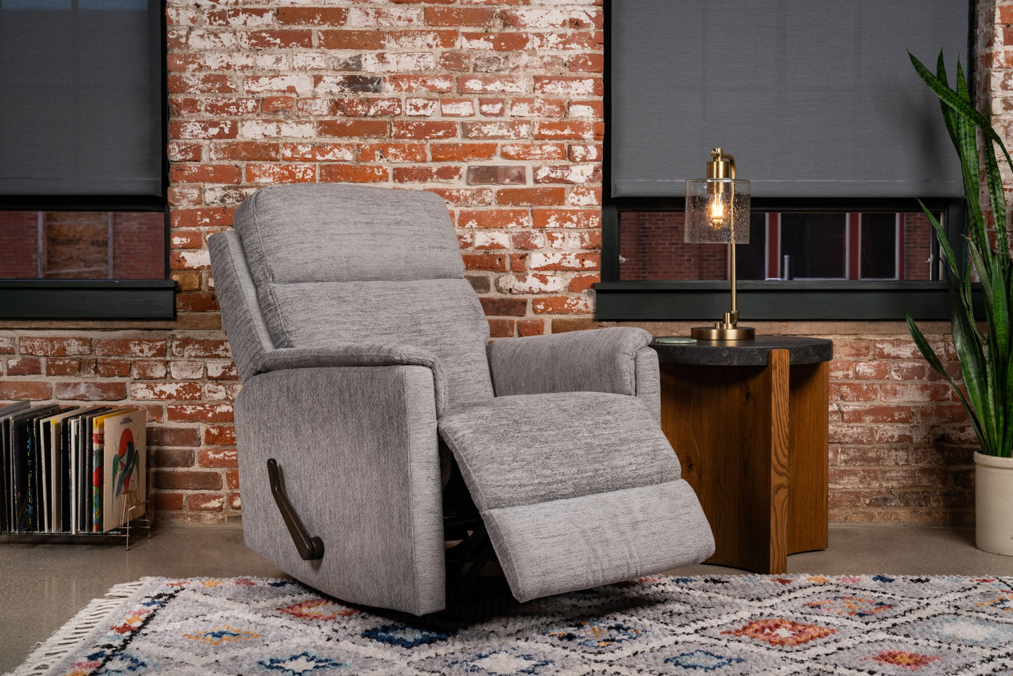 Compact Fabric Gliding Recliner
