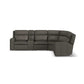 Wyatt Gunmetal Leather Power Reclining Sectional with Power Headrest & Lumbar
