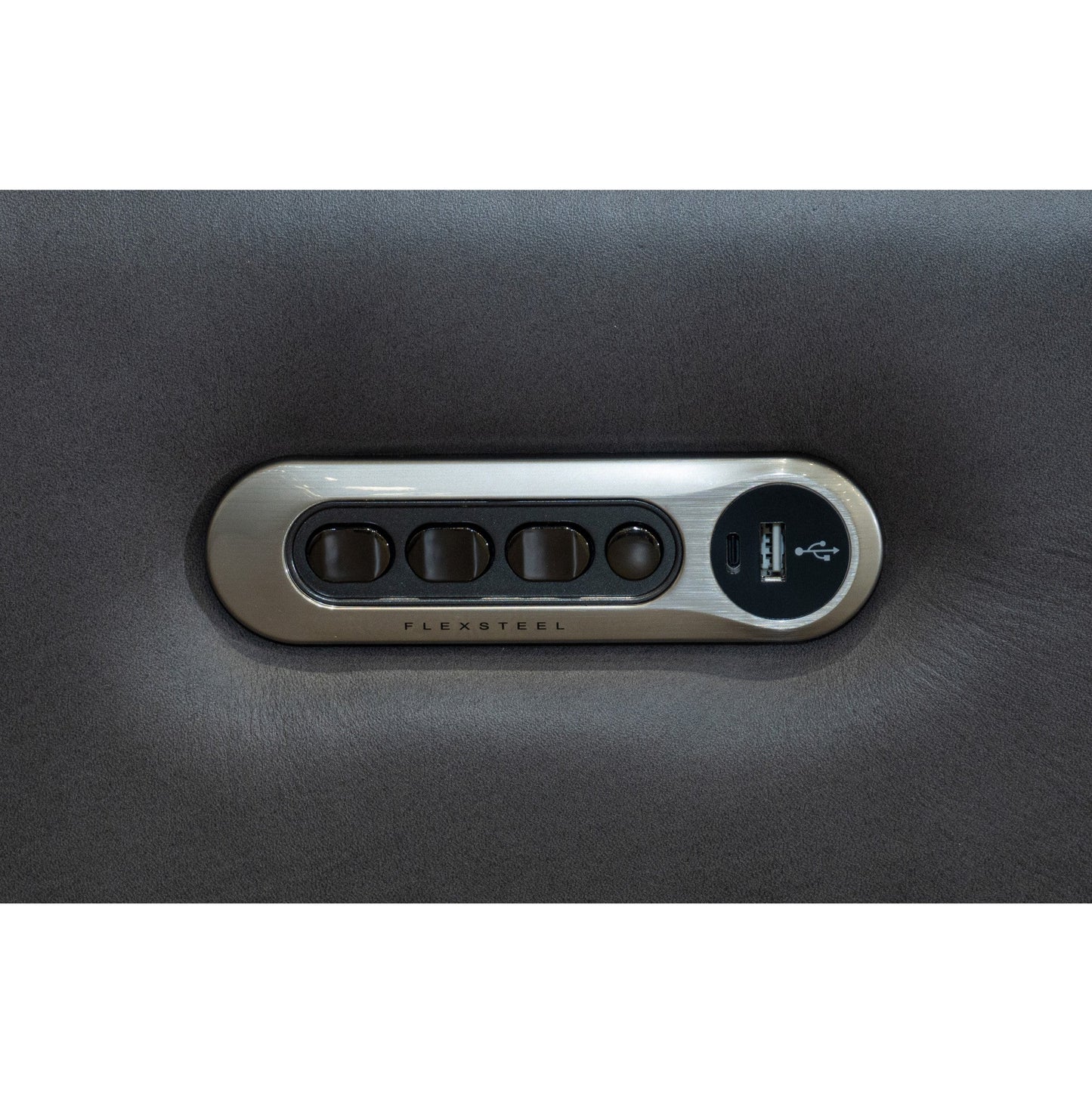 Wyatt Gunmetal Leather Power Reclining Sectional with Power Headrest & Lumbar