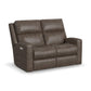 Score Leather Power Reclining Loveseat with Power Headrests & Lumbar