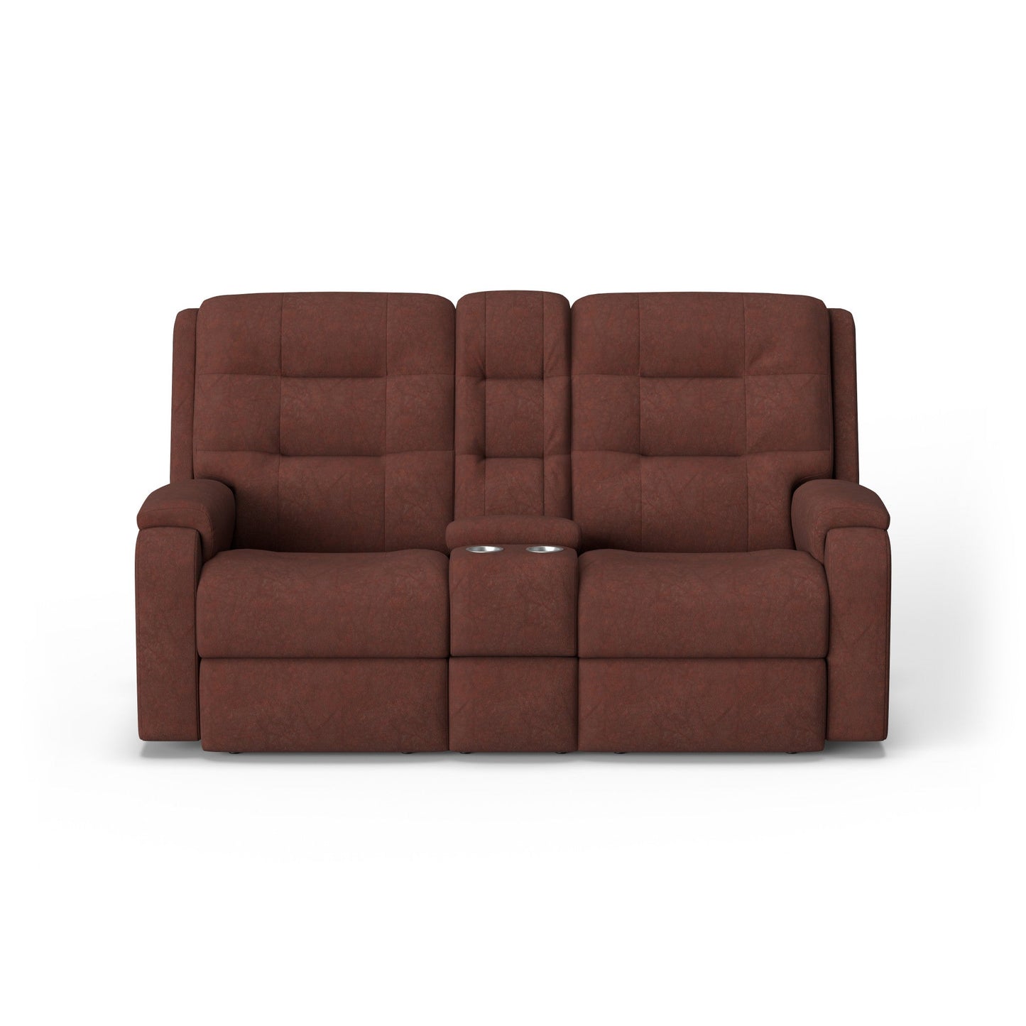Arlo Leather Power Reclining Loveseat with Console & Power Headrests & Lumbar