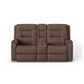 Arlo Leather Power Reclining Loveseat with Console & Power Headrests