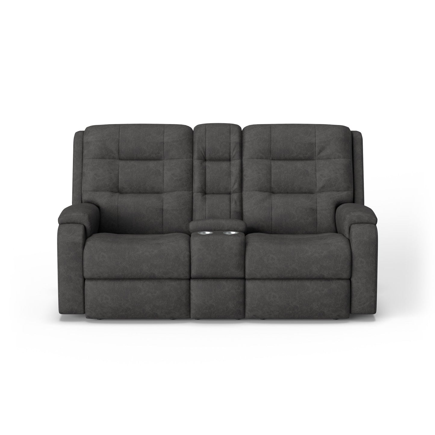 Arlo Leather Power Reclining Loveseat with Console & Power Headrests & Lumbar