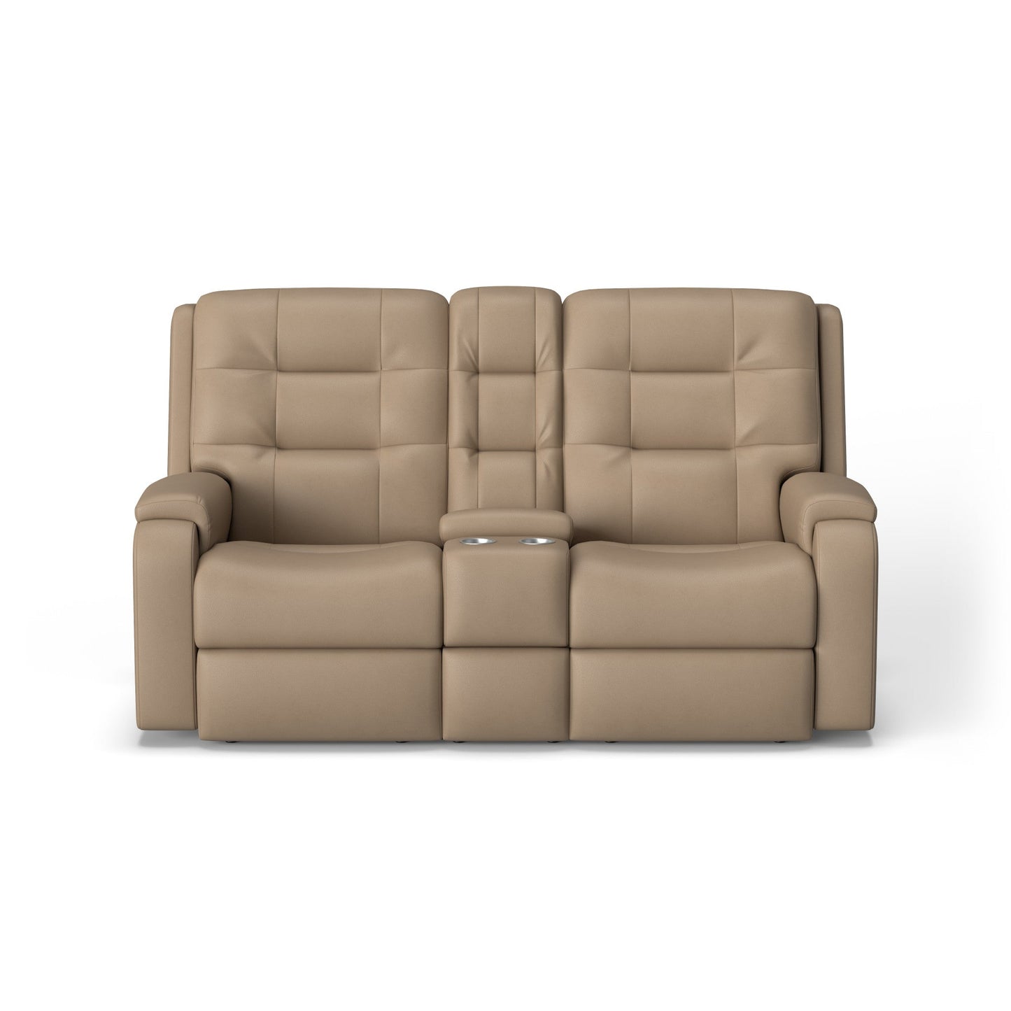 Arlo Leather Power Reclining Loveseat with Console & Power Headrests & Lumbar