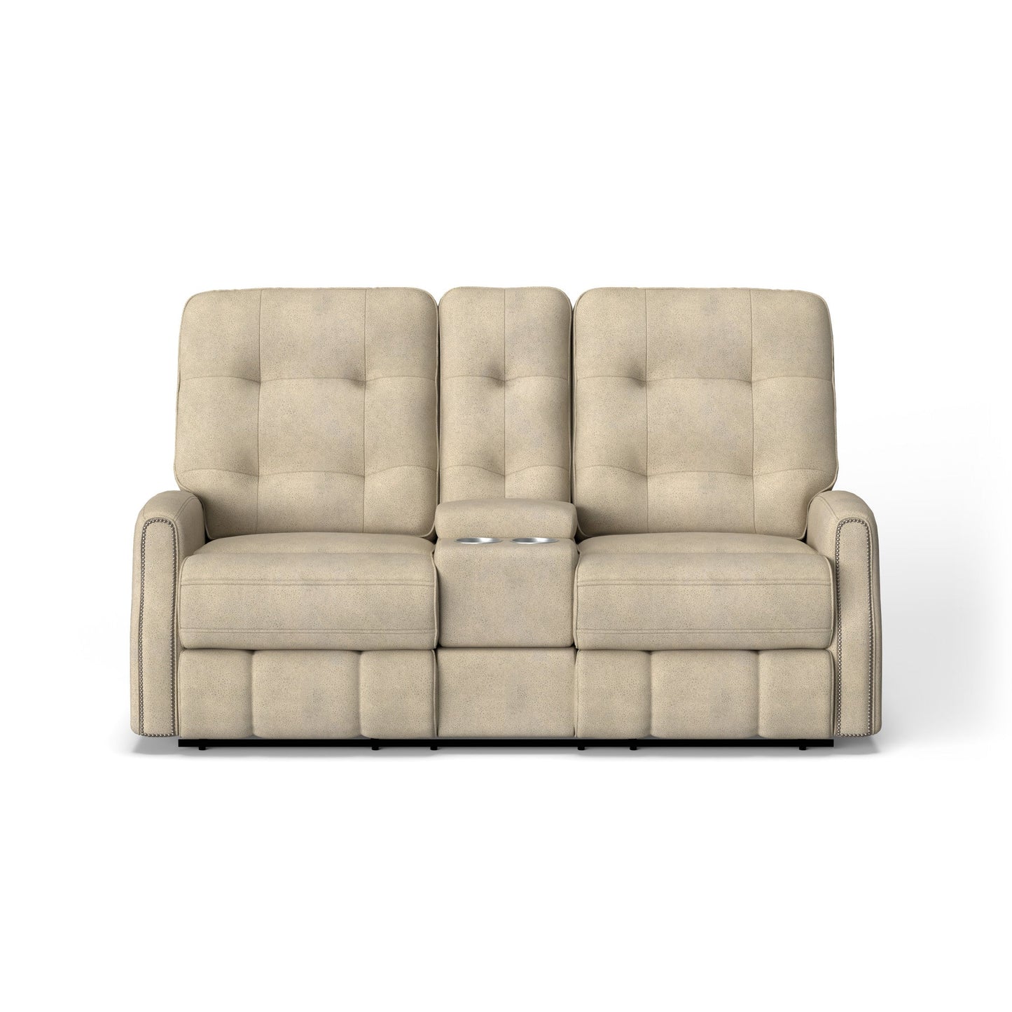 Devon Fabric Reclining Loveseat with Console