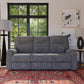 Penn Fabric Power Reclining Sofa with Power Headrests & Lumbar