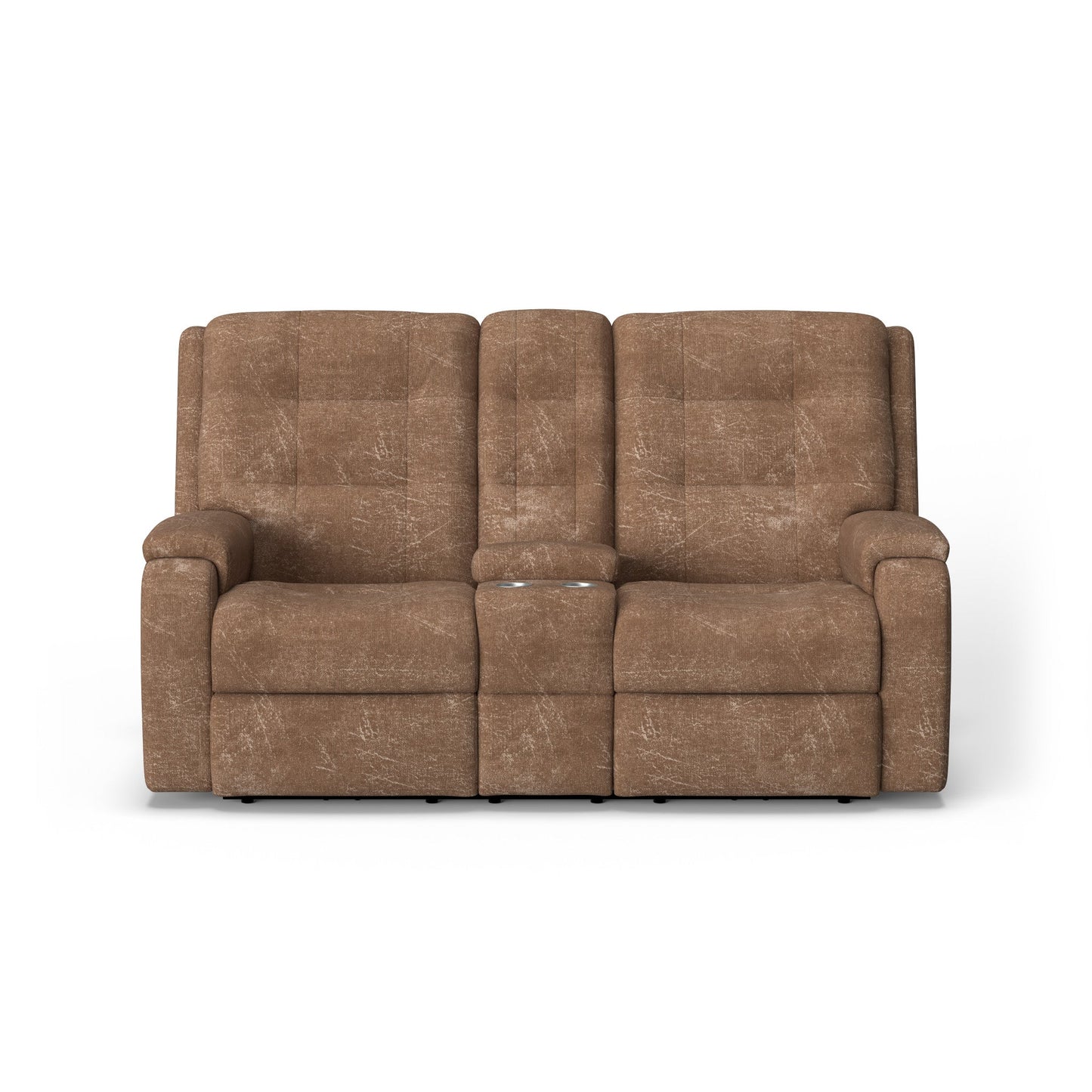Arlo Fabric Power Reclining Loveseat with Console & Power Headrests