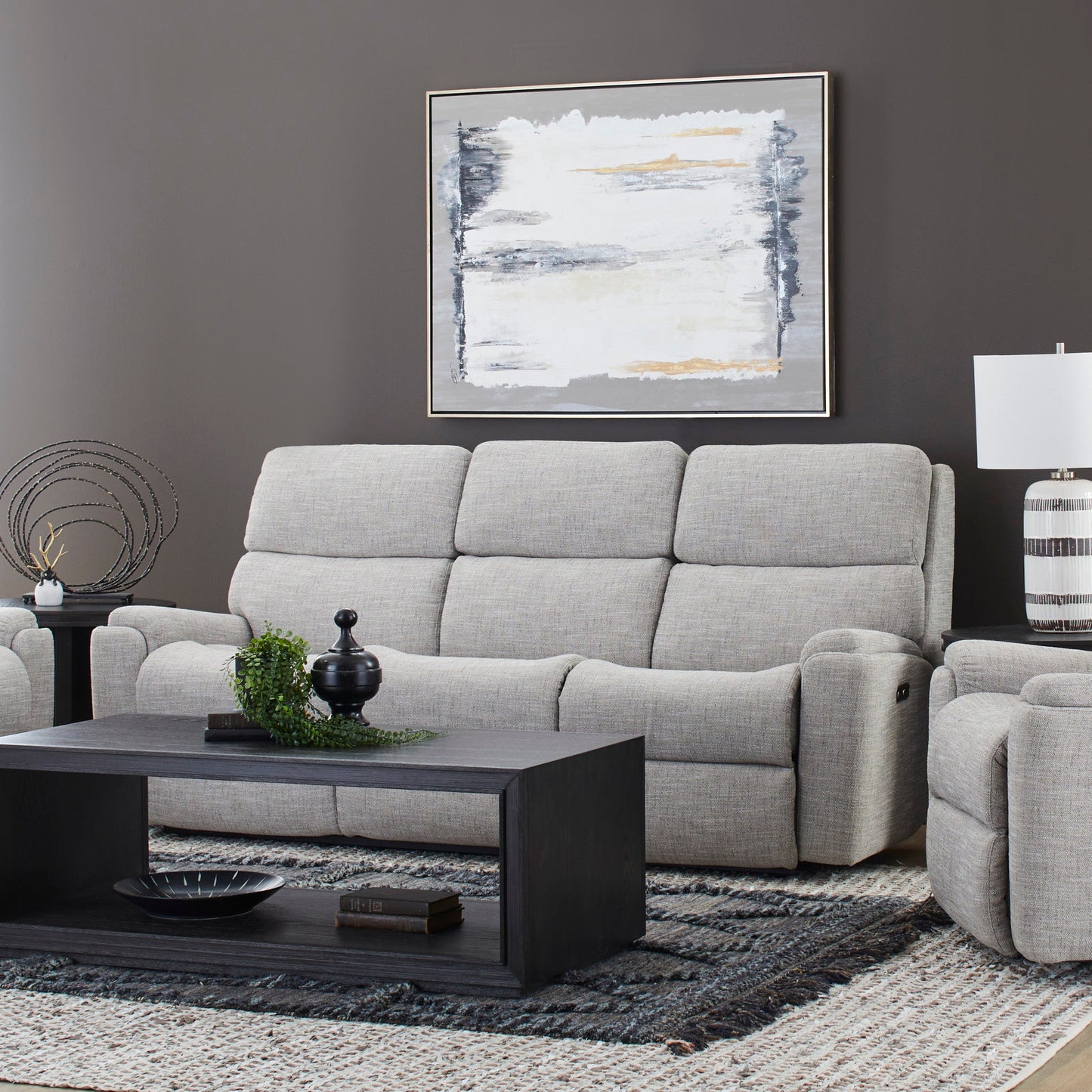 Rio Fabric Power Reclining Sofa with Power Headrests