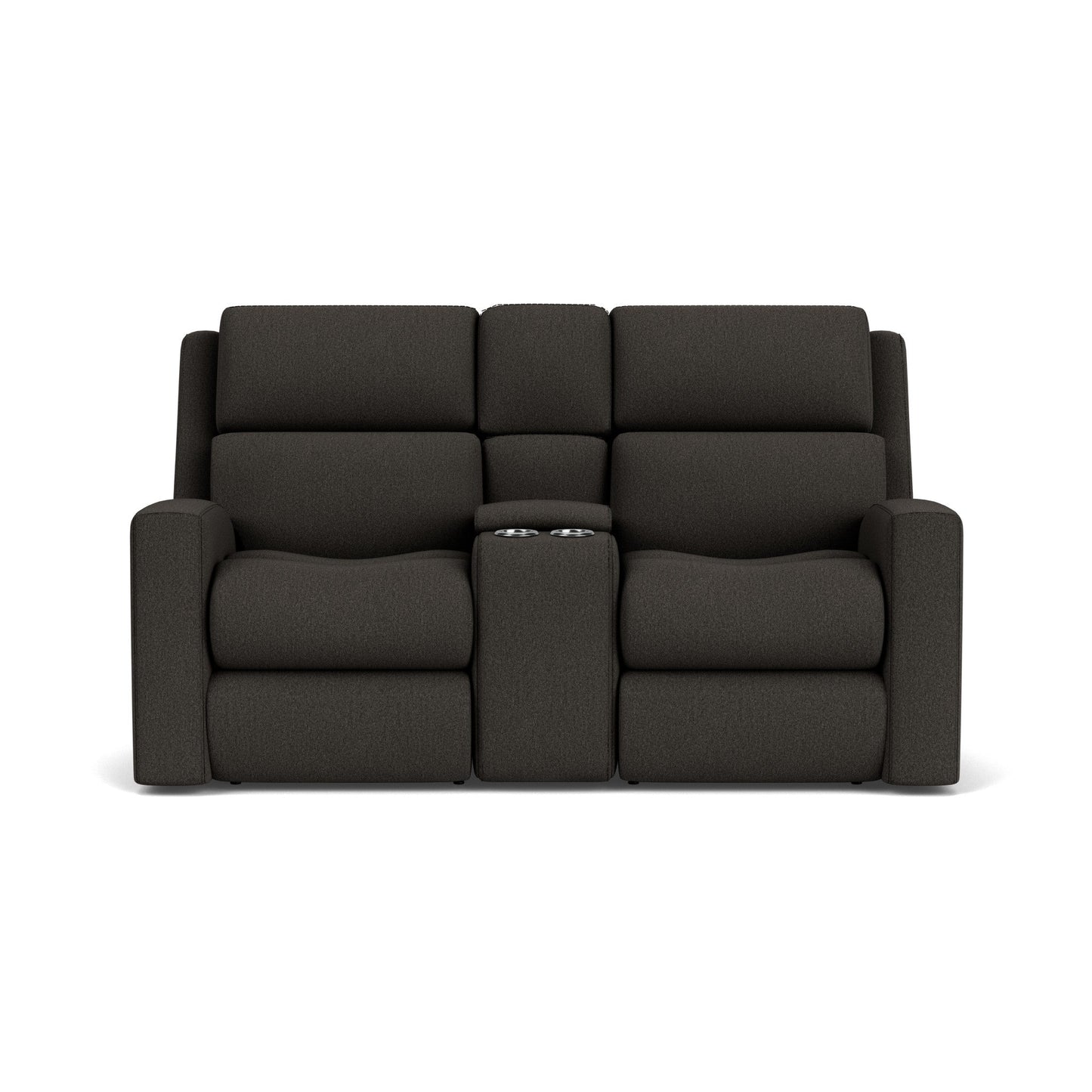 Score Fabric Power Reclining Loveseat with Console & Power Headrests & Lumbar