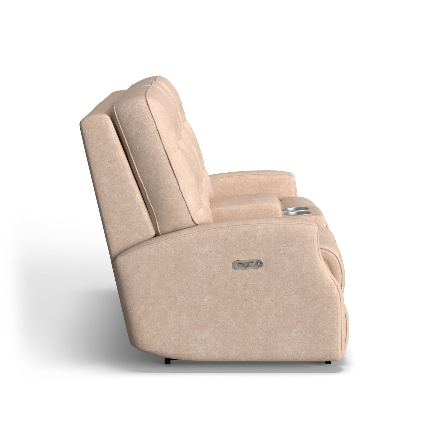 Devon Fabric Power Reclining Loveseat with Console & Power Headrests